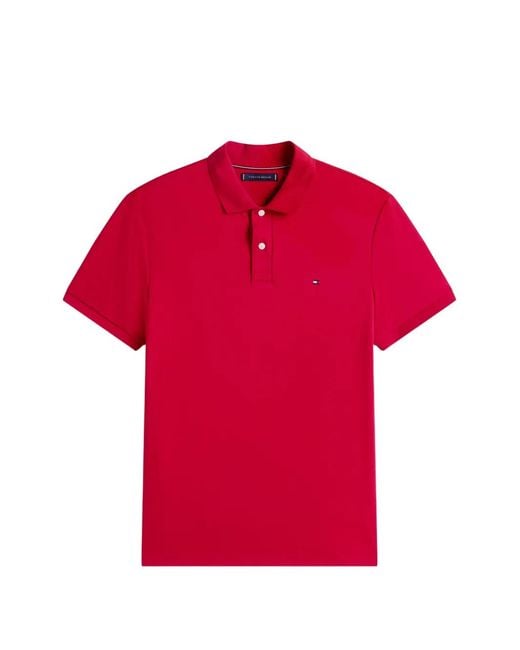 Tommy Hilfiger Red Logo-Detail Polo Shirt for men