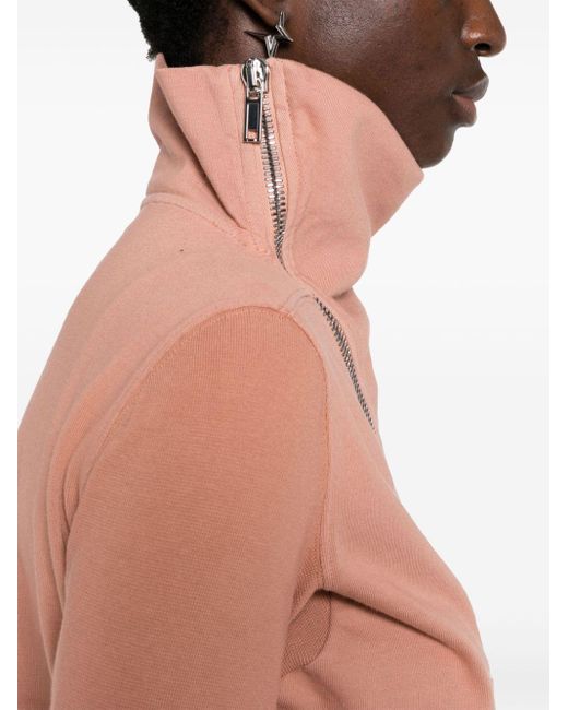 Rick Owens Pink Baumwoll-Sweatshirt mit Reißverschluss