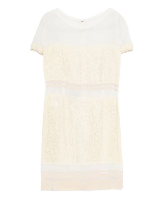 Robe Courte À Empiècements En Mesh Gemy Maalouf en coloris White