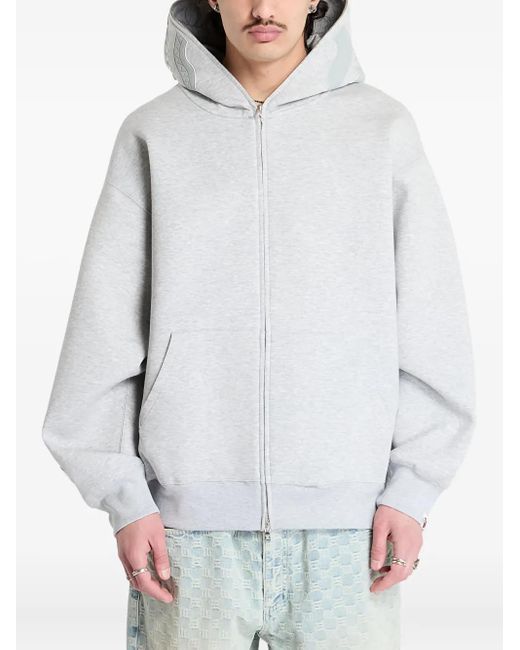 A Bathing Ape White Shark-Pattern Full Zip Hoodie