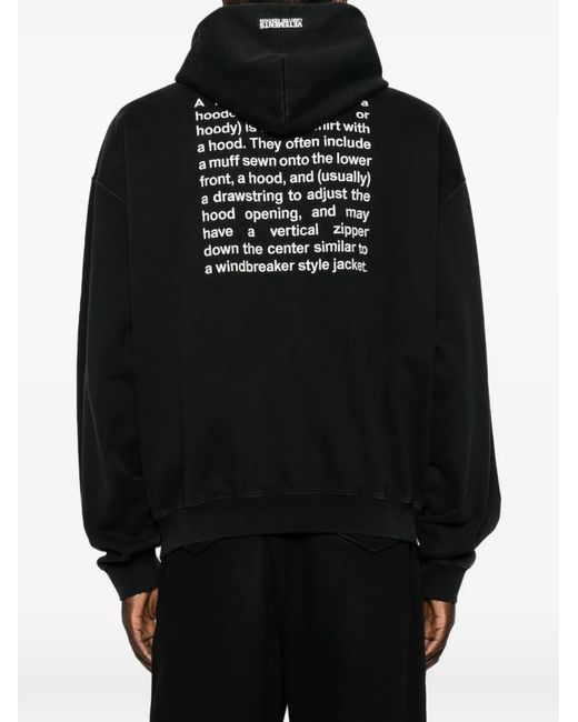 Vetements Black Logo-Print Zip-Up Hoodie for men