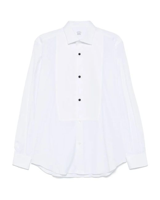 メンズ Mazzarelli スモッキング シャツ White