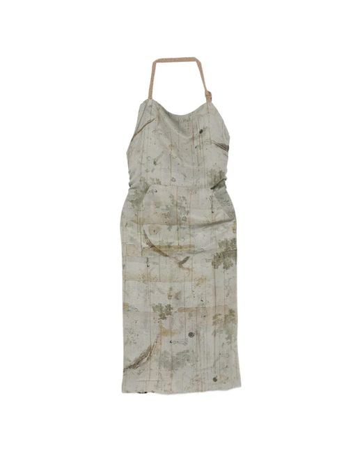 Ziggy Chen White Graphic-Print Pouch-Pocket Apron for men