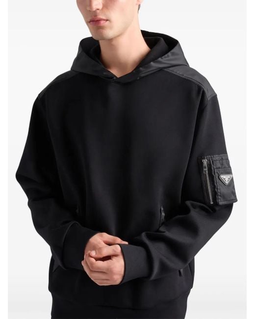 Sudadera De Algodón Con Capucha Prada de hombre de color Black