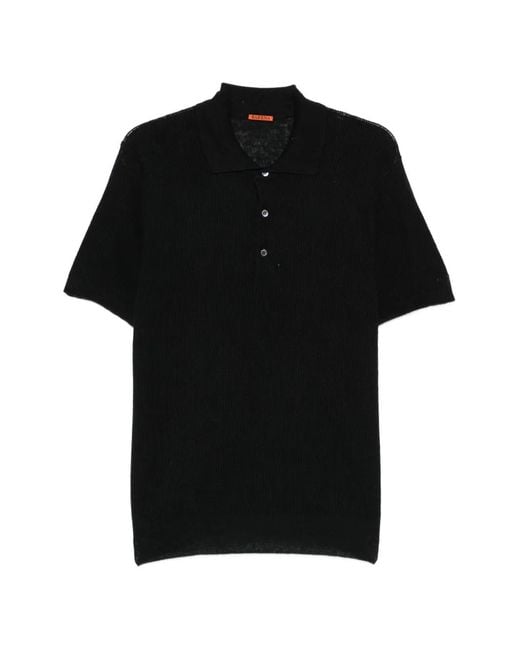 Barena Geribbeld Poloshirt in het Black voor heren