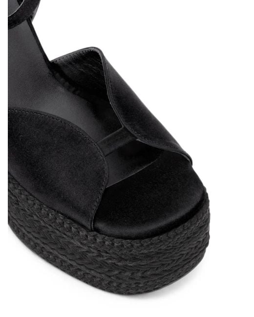 Castaner Black Fede Braided Platform Sandals