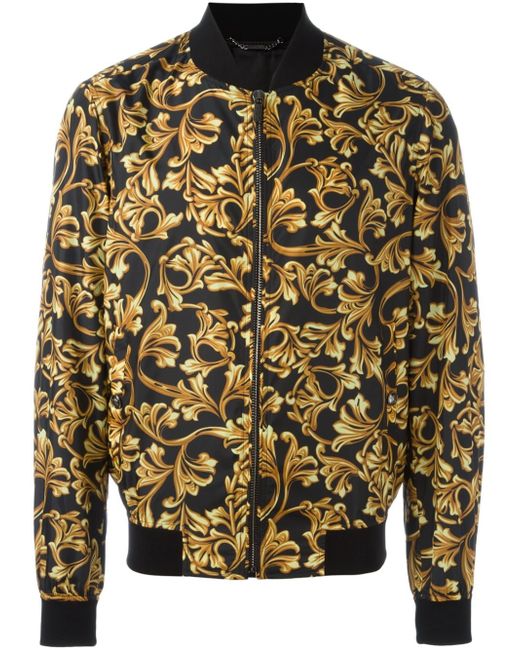 Versace Baroque Print Bomber Jacket in 