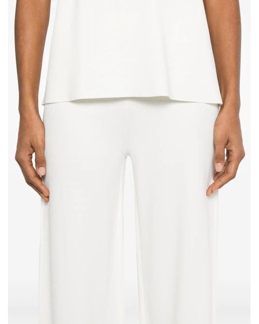 P.A.R.O.S.H. Gebreide Wijd Uitlopende Broek in het White