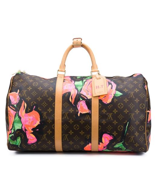 Louis Vuitton Brown Stephen Sprouse X Louis Vuitton 'roses Keepall 50' Holdall