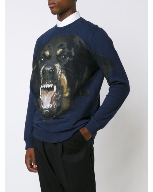 Givenchy Rottweiler Print Sweatshirt in Blue for Men | Lyst