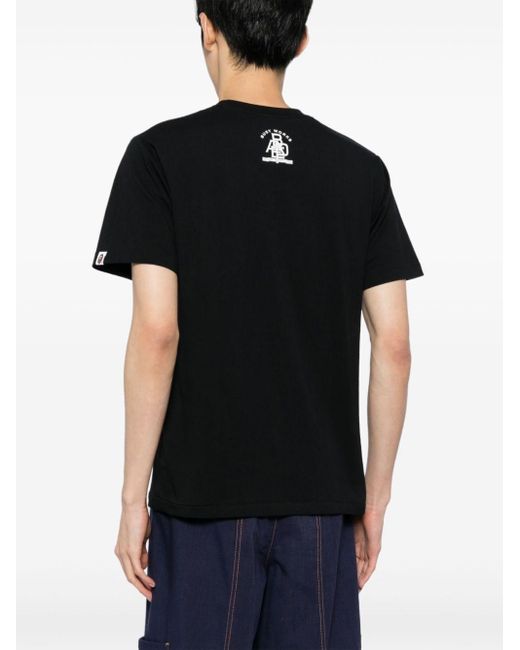 T-shirt en coton à logo imprimé A Bathing Ape pour homme en coloris Black