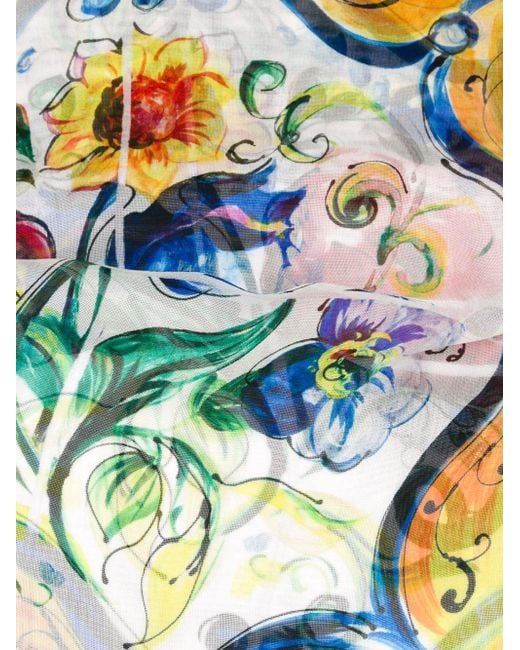 スカーフ Dolce & Gabbana 'Maiolica' print scarf (FN090RGDAOZ HP3OA) Dolce & Gabbana Maiolica Print Scarf - Purple | FN090RGDAOZHP3OA