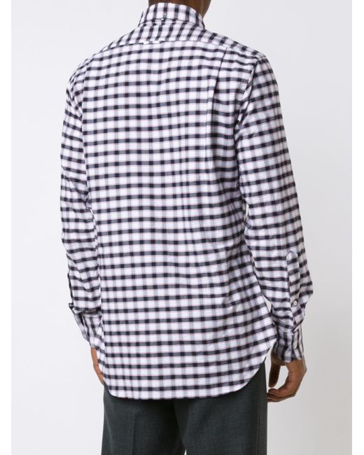 thom browne checked shirt