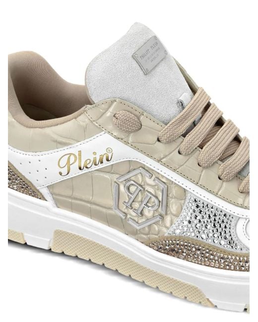 Baskets À Effet Peau De Crocodile Philipp Plein en coloris White