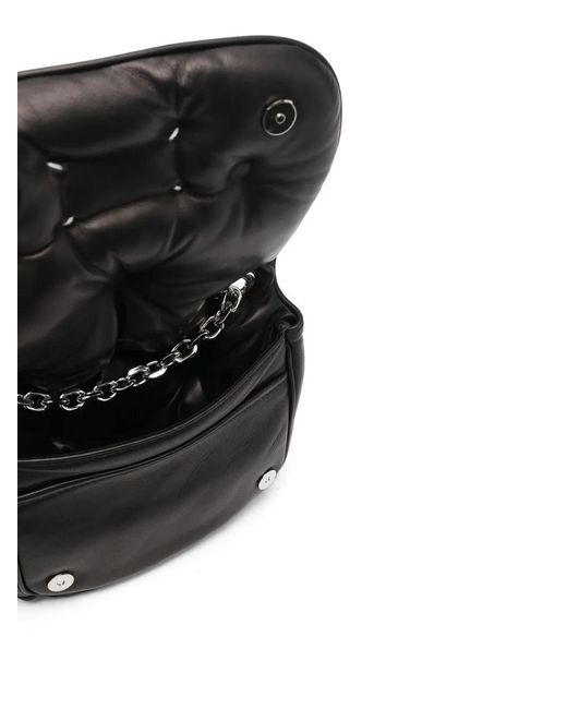 Maison Margiela Black Glam Slam Leather Shoulder Bag - Unisex - Polyester/calf Leather/zinc/copper