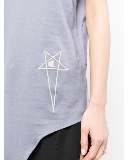 Rick Owens X Champion Blue Logo-Print Tank Top