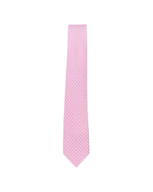 Ferragamo Pink Cyrus Gancini Fish-Print Tie for men