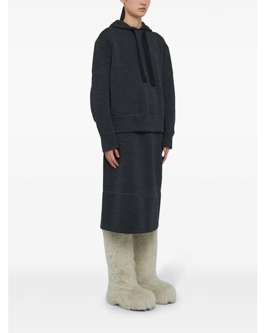 Jil Sander Blue Wool Hoodie