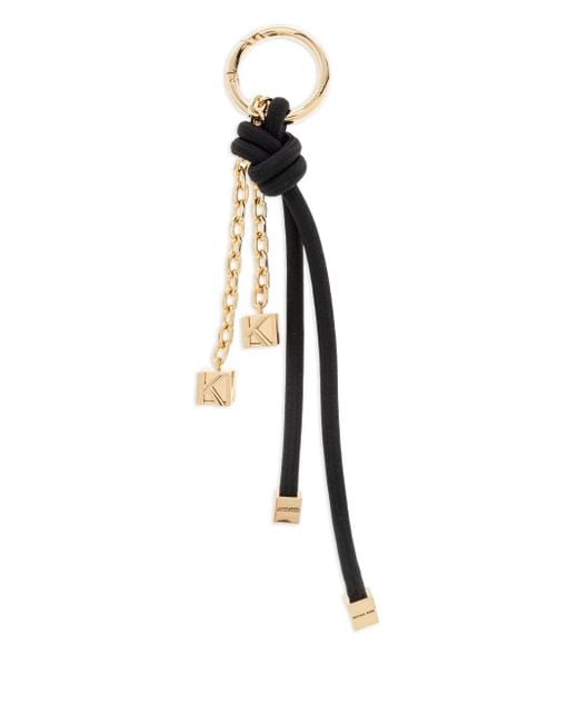 Michael Kors White Knotted-Cord Chain Keyring
