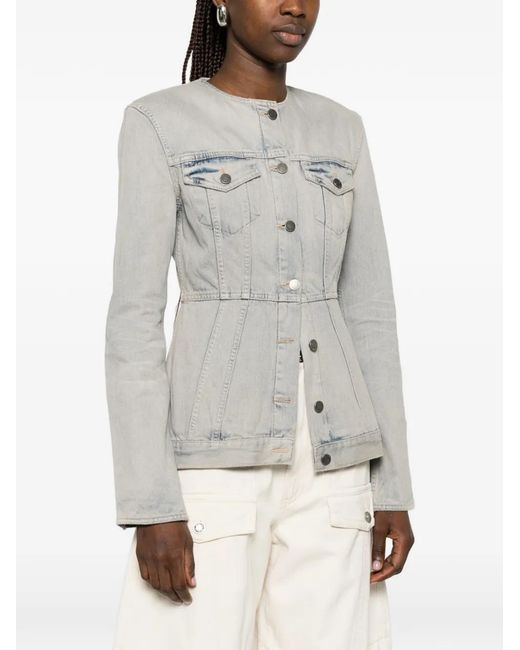 Haikure Gray Button-Up Denim Jacket