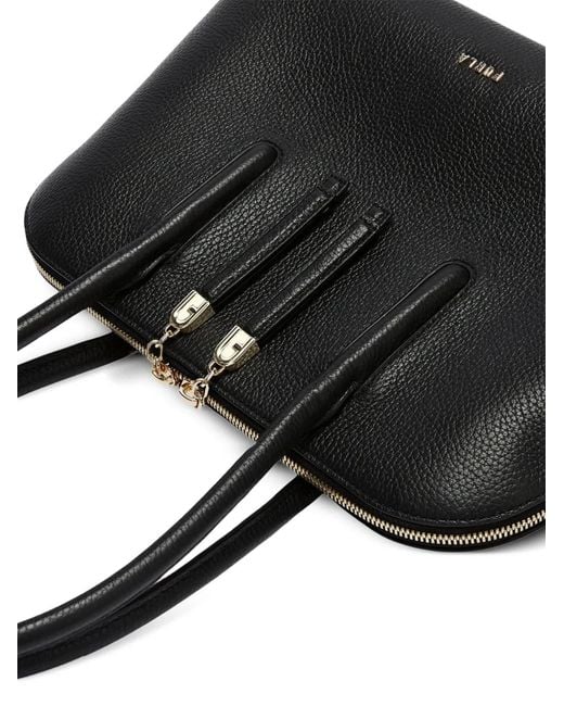 Furla Black M Atmosfera Dome Leather Tote Bag