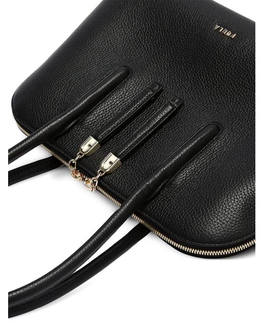 Furla Black M Atmosfera Dome Leather Tote Bag
