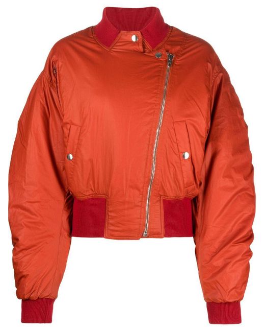 Isabel Marant Zip-fastening Bomber Jacket in Orange | Lyst