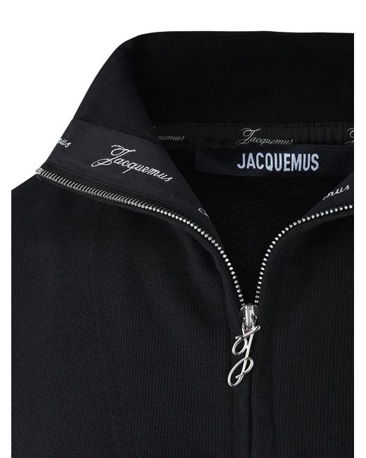 Jacquemus Black Rond Carré Zip Neck Shirt for men