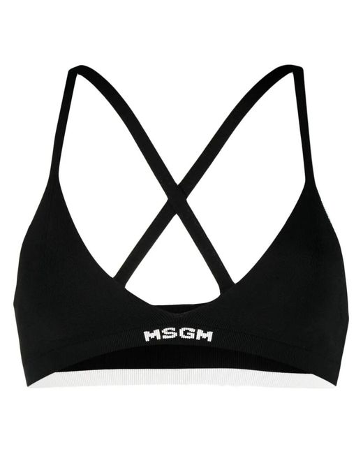 MSGM Ribgebreide Bh in het Black