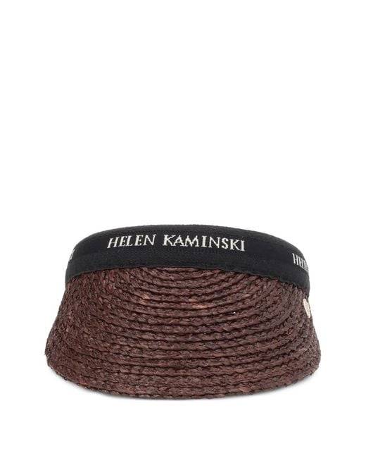 Helen Kaminski Brown Visière En Raphia À Logo