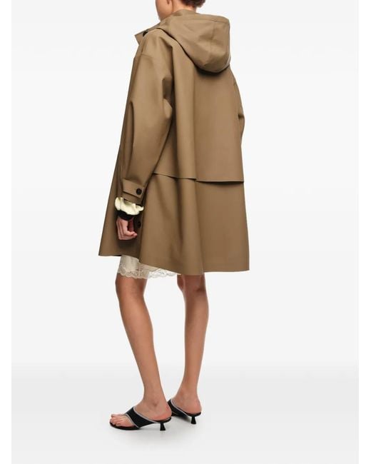 Bimba Y Lola Natural Buttoned Hooded Coat