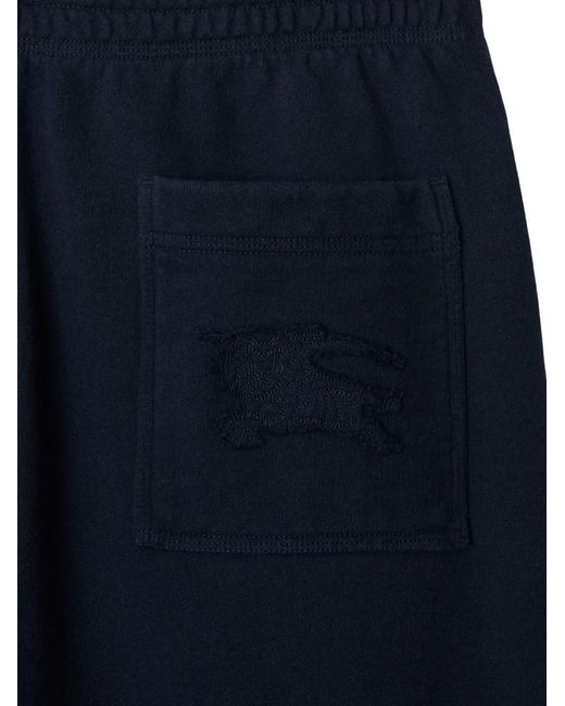 Burberry Blue Logo-Appliqué Cotton Track Pants for men