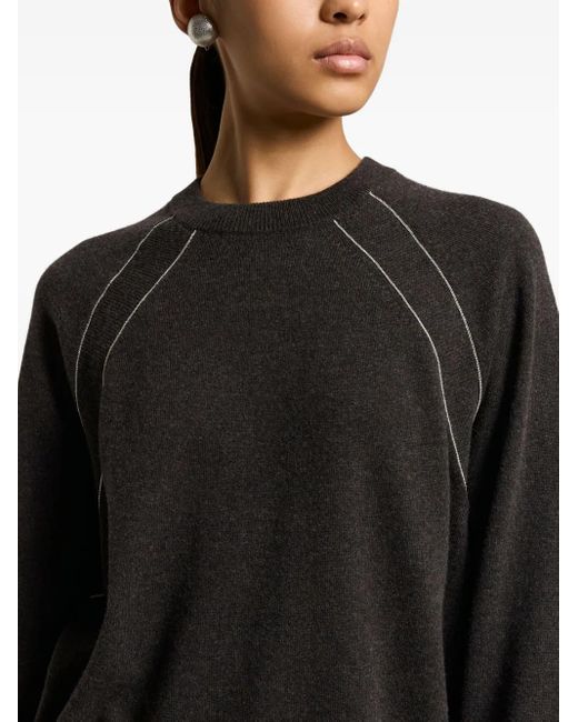 Peserico Black Kaschmirpullover mit Raglanärmeln