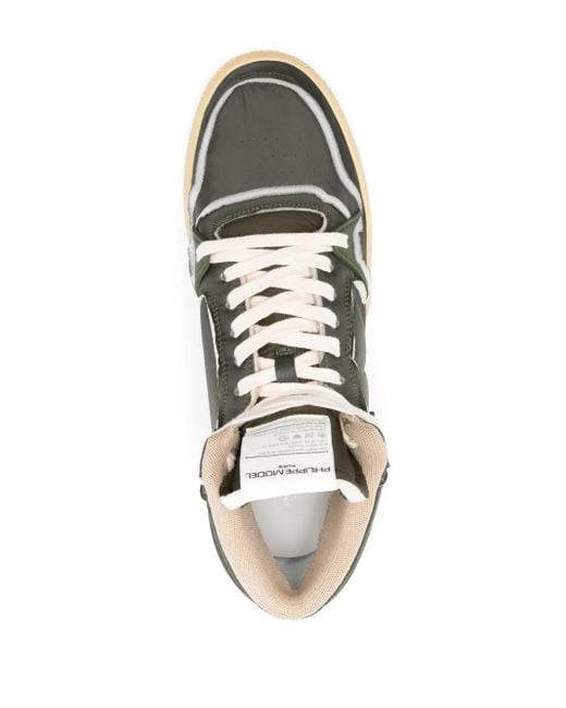 Philippe Model Green Padded Mesh Hi-Top Sneakers for men