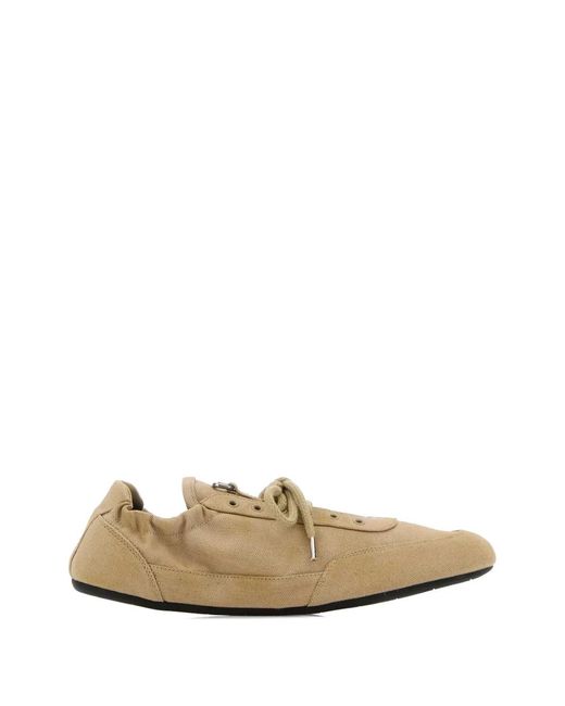 Prada White Collapse Canvas Sneakers