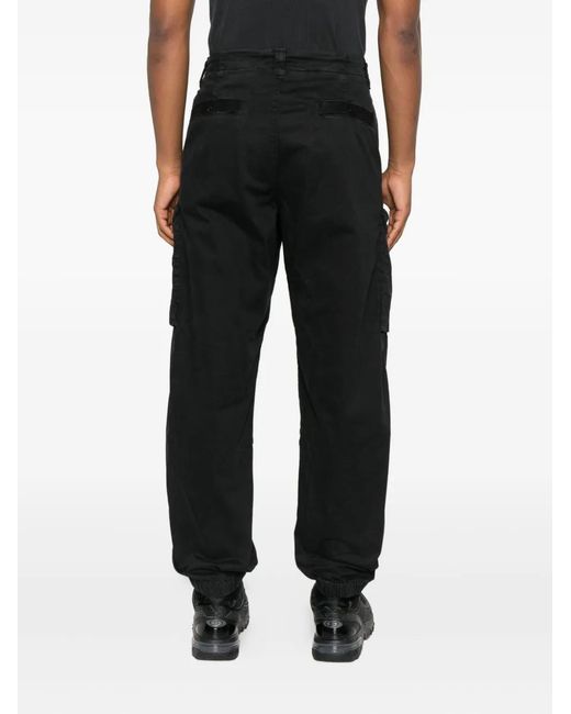 Stone Island Black Straight-Leg Cargo Trousers for men