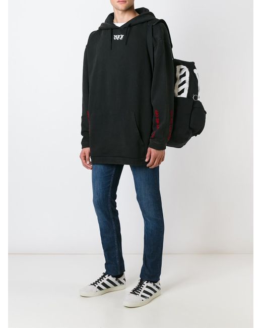 Off white cut off hoodie Clearance