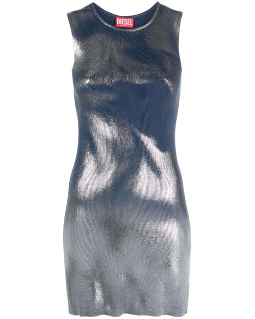 Vestido con acabado metalizado DIESEL de color Blue