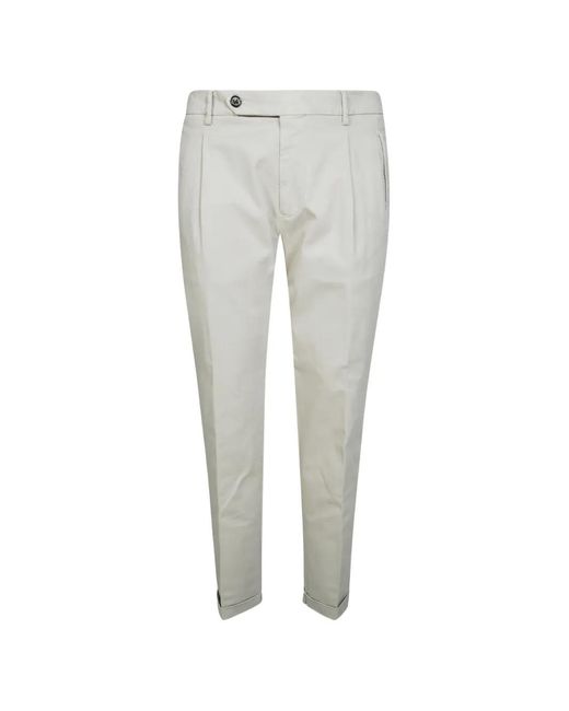 Berwich Gray Pleated Cuffed Trousers for men