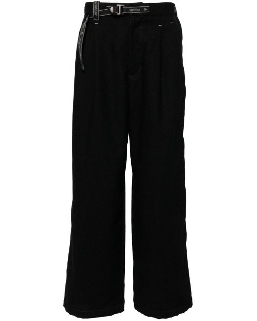 And Wander Black Belted Wool-blend Trousers for men
