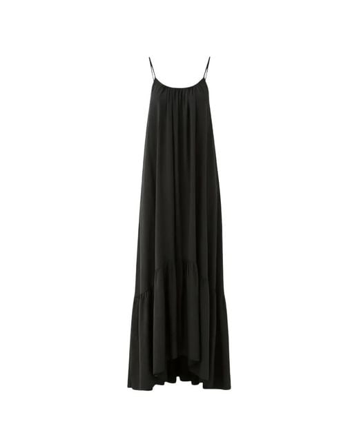 ELEH Black Robe-Nuisette Longue À Volants