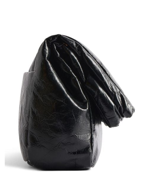 Bolso de mano Monaco con placa del logo Balenciaga de color Black