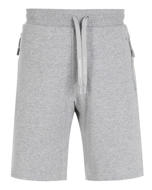 ARMANI EXCHANGE Gray Drawstring Track Shorts for men