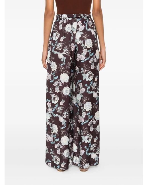 Forte_forte White Wide Patterned Trousers