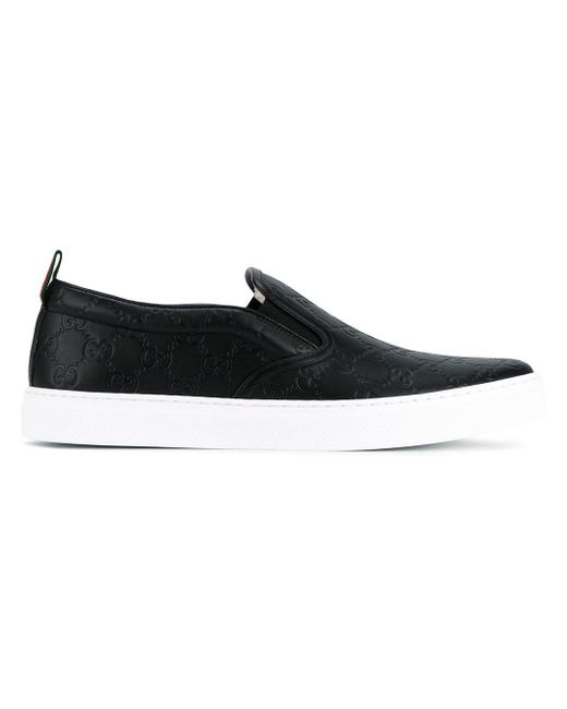 gucci signature slip on sneakers in black for save 4 lyst gucci signature slip on sneakers in black for save 4 lyst