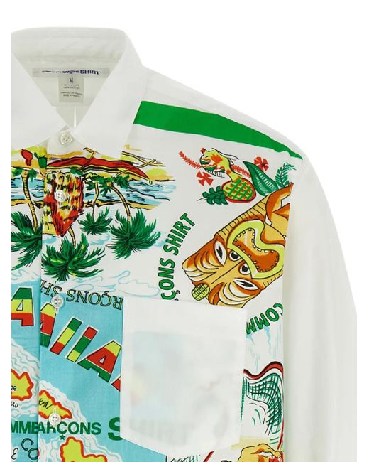 メンズ Comme des Garçons プリント シャツ Green