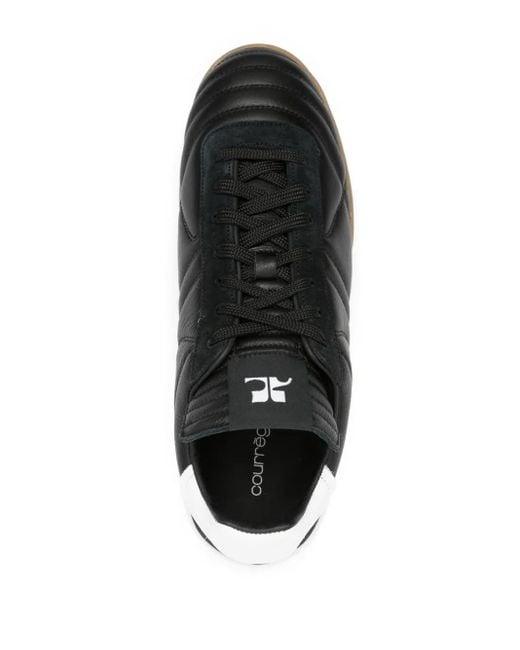 Courreges Black Matelassé Calf Leather Sneakers for men