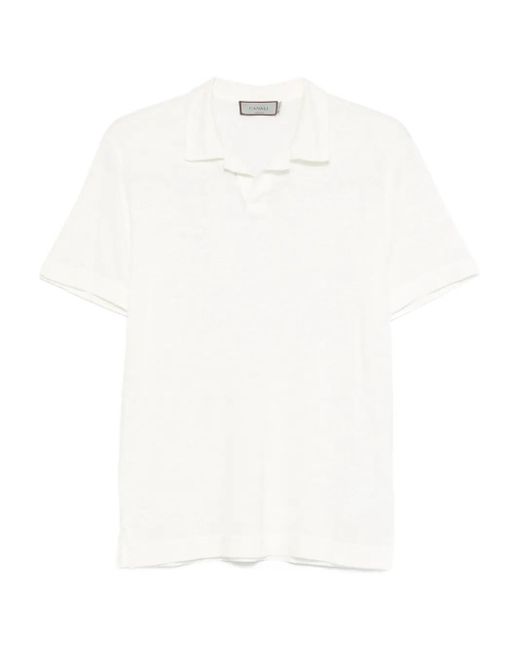 メンズ Canali ショートスリーブ ポロシャツ White