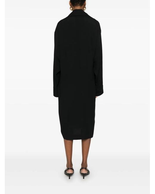 Carven Black Peignoir Midi Dress