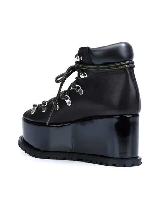 black platform hiking boots